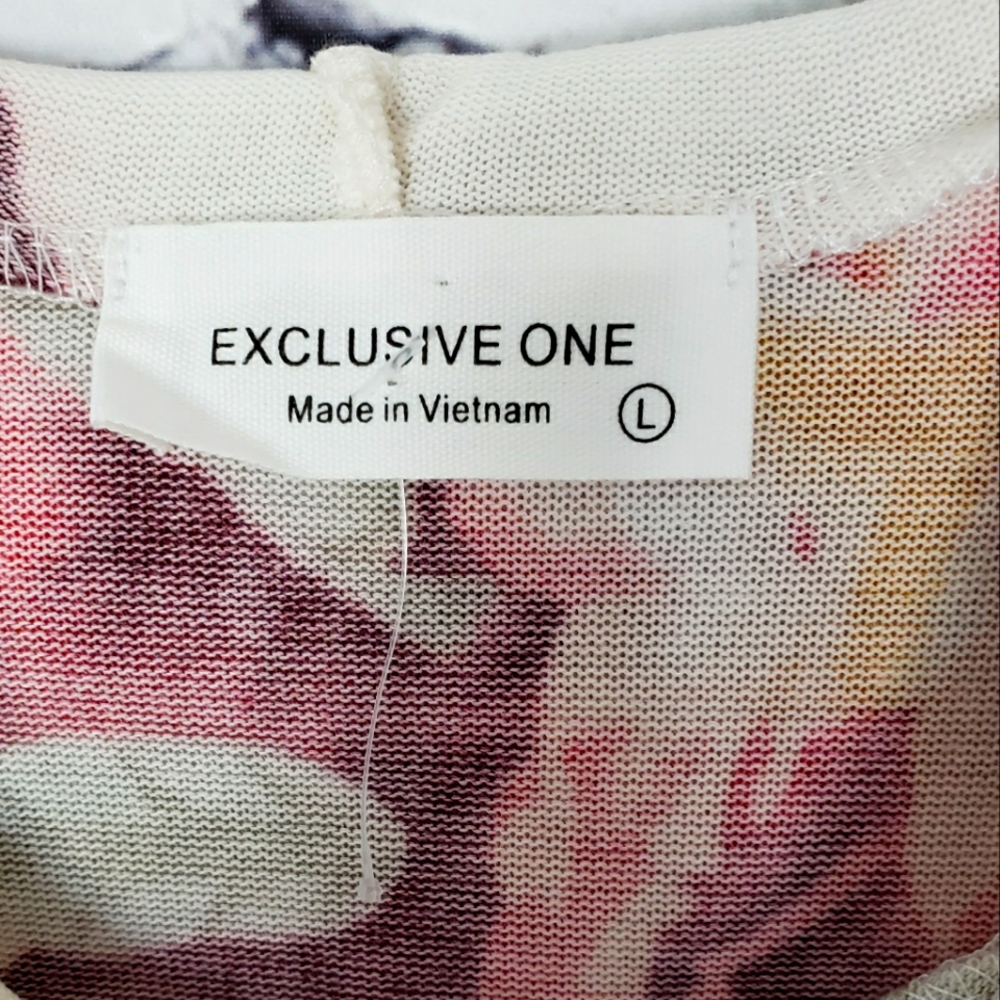 EXCLUSIVE ONE Long Sleeve Super Soft Cozy Fleece Floral Hoodie--NEW--L - Picture 11 of 14